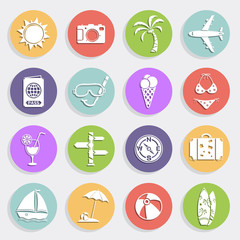 Summer holiday flat icons
