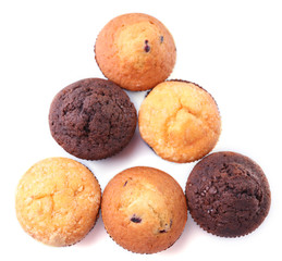 Tasty muffins isolated on white