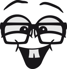 Nerd Geek lachen Freak Hornbrille