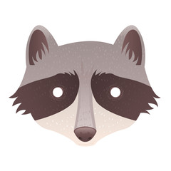 Cute cartoon raccoon isolated sticker