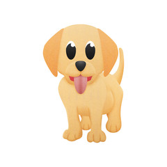 labrador retriever is cute dog cartoon with illustration of pape