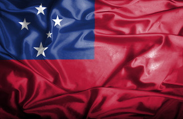 Samoa waving flag