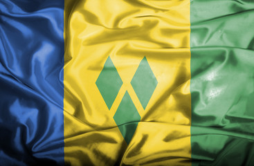 Saint Vincent and Grenadines waving flag