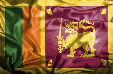 Sri Lanka waving flag