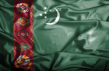 Turkmenistan waving flag