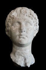 Obraz premium Ancient Roman Sculpture on black isolated background.