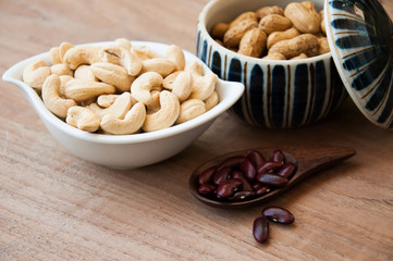 Pile of uncooked multigrain, nut