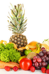 Fresh vegetables isolated on white