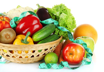 Fresh vegetables isolated on white