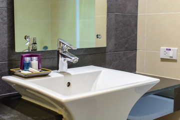 Hotel washroom interior