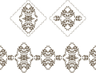 Ornamental elements and border for decor isolated on the white