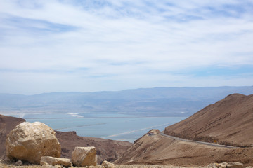 View on Dead Sea from the clifs. Israel