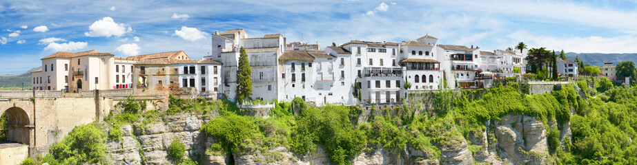 Fototapeta na wymiar Panoramic view of Ronda houses, Ronda Malaga, Andalusia, Spain.