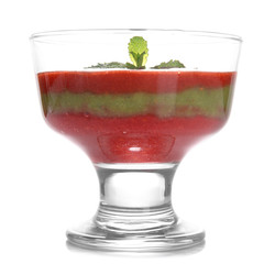 Strawberry, kiwi fruit and raspberry smoothies in glass bowl,