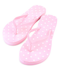 Color flip-flops isolated on white