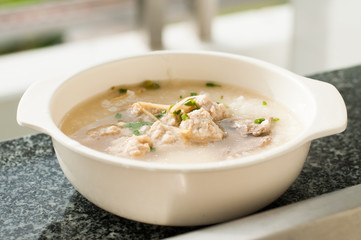 Asian style breakfast soft boiled rice
