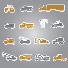 heavy machinery stickers set eps10