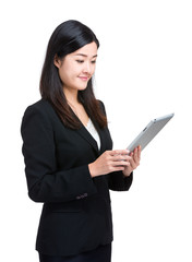 Business woman look at digital tablet