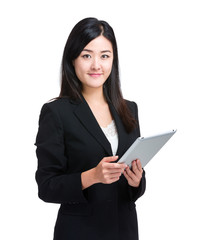 Fototapeta premium Asian business woman with digital tablet