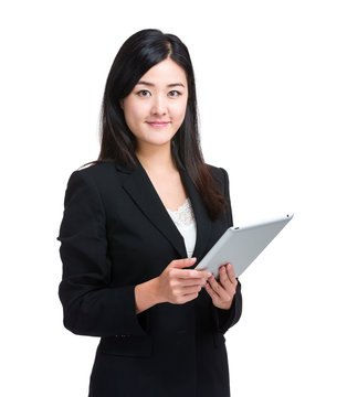 Asian business woman with digital tablet