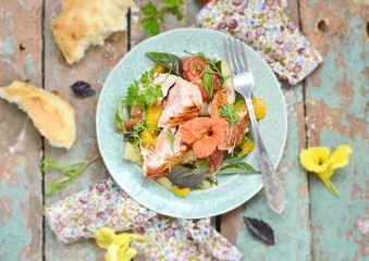 grilled salmon and vegetables