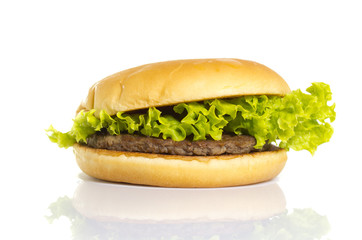 Burger with meat and salad