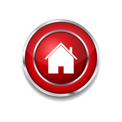 Home Circular Red Vector Web Button Icon