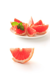 Grapefruit on white background