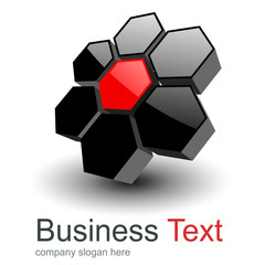 Fototapeta premium Logo 3D hexagons glossy