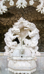 The ancient fountain in the Quinta da Regaleira in Sintra - Port