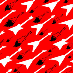 Seamless pattern with guitars