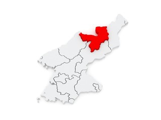Obraz premium Map of Yangkang. North Korea.