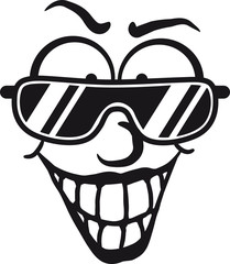 Cool Kerl Typ Sonnenbrille Grinsen