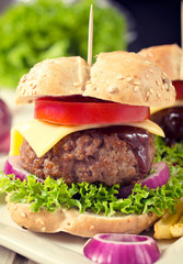 Juicy hamburger