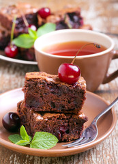 Sour cherry chocolate brownies