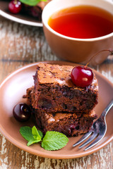 Sour cherry chocolate brownies