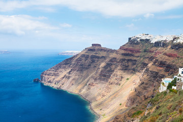 Santorini island and Aegan sea