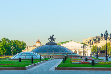 Manezh Square in central Moscow in the early morning