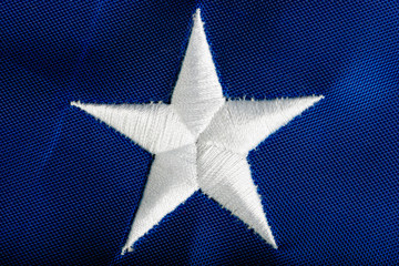 Embroidered star American flag macro