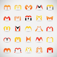 Unusual Letters Set - Isolated On Gray Background