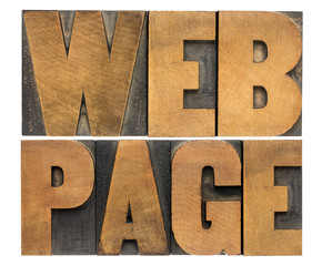 web page in wood type