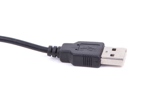 usb cable on an isolated white background