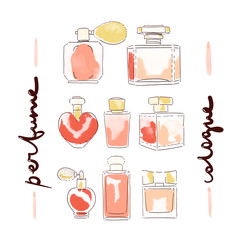 collection of perfume bottles illustration - 67155918