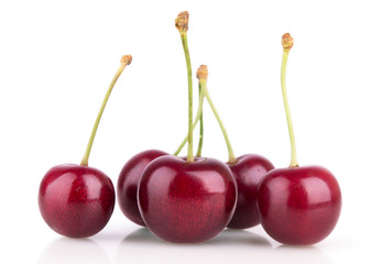 ripe cherry on a white background