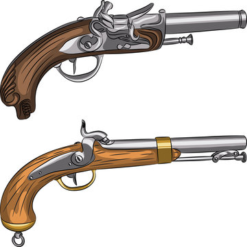 vector vintage pistols