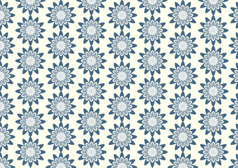 Dark Blue Sweet Abstract Flower Pattern on Pastel Color Backgrou