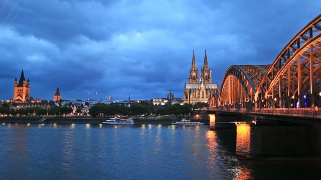 St. Martin Church, Cologne Cathedral and Hohenzollern Bridge