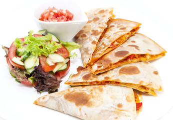 Mexican food restaurant on a white dish