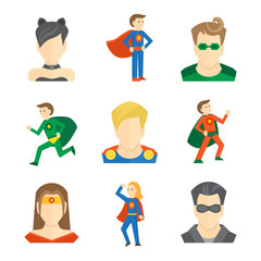 Superhero icon flat