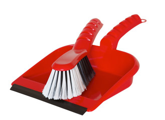 brush and dustpan together for spring cleaning